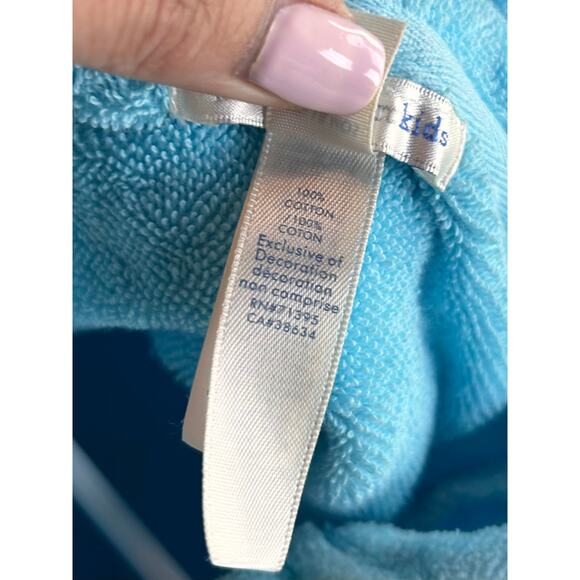 Pottery Barn Kids Swim Hooded Cover Up Terrycloth Cape Blue Size 12-18 Month - Picture 6 of 8